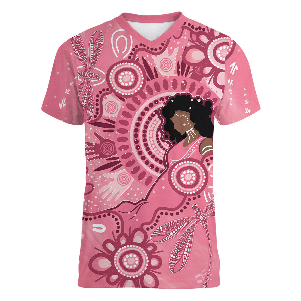 Australia Women's Day Aboriginal Women V-Neck T-Shirt Mother's Love