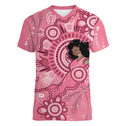 Australia Women's Day Aboriginal Women V-Neck T-Shirt Mother's Love