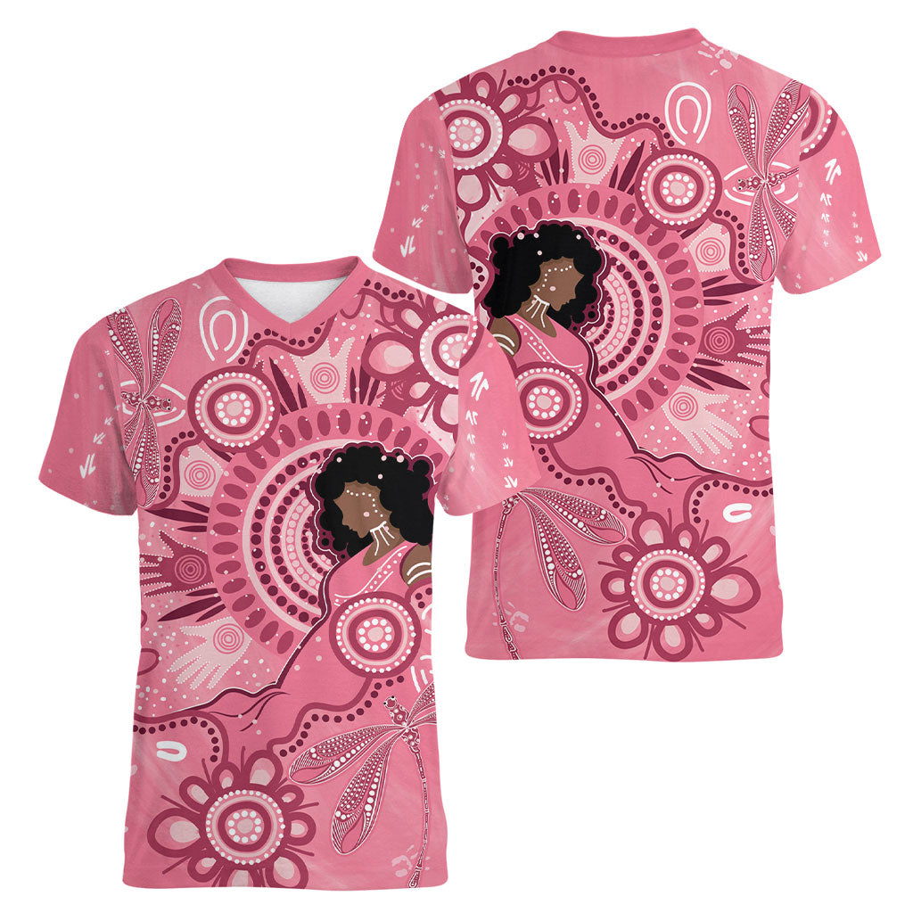 Australia Women's Day Aboriginal Women V-Neck T-Shirt Mother's Love