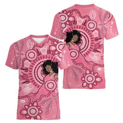 Australia Women's Day Aboriginal Women V-Neck T-Shirt Mother's Love