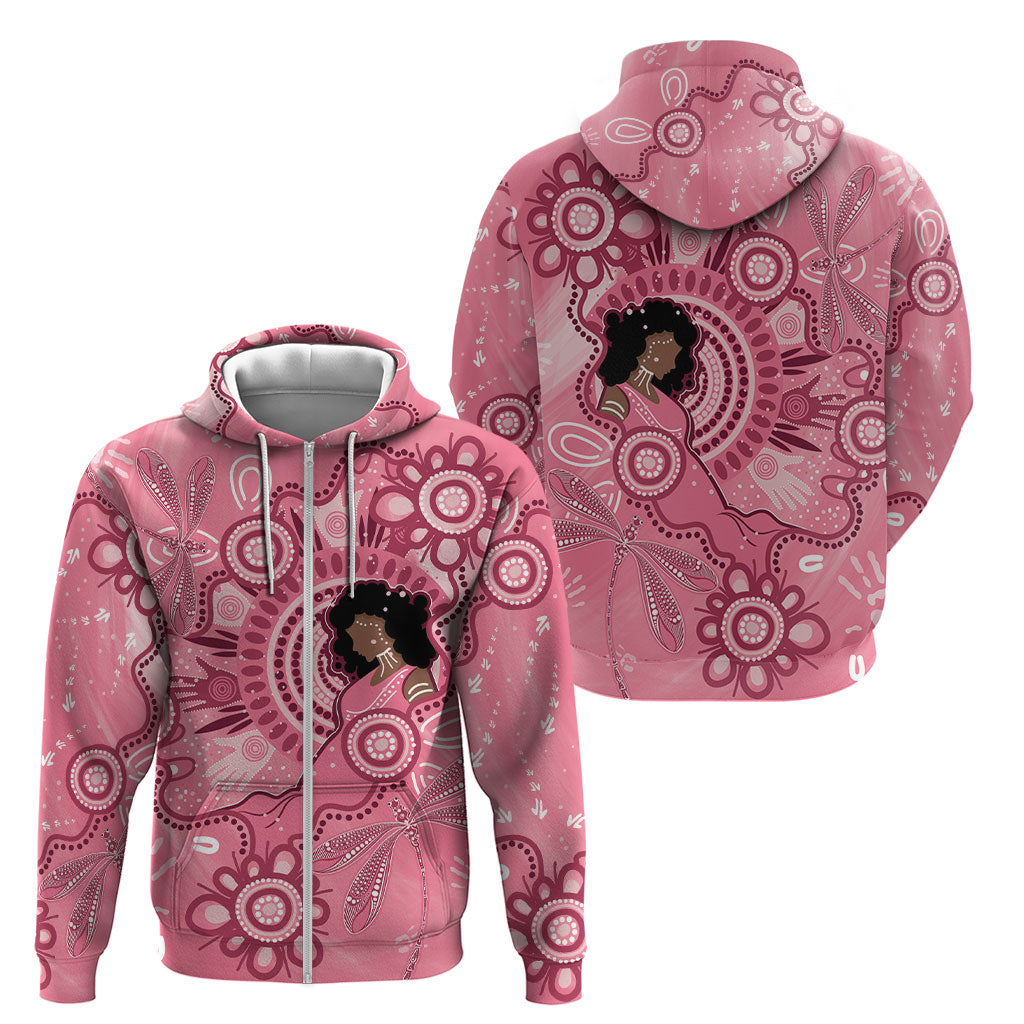 Australia Women's Day Aboriginal Zip Hoodie Mother's Love