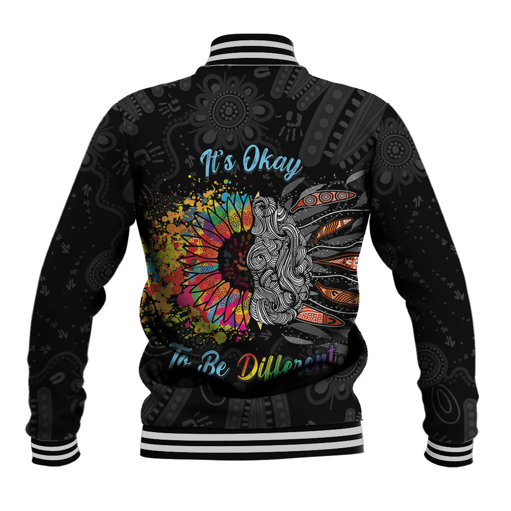 Australia Aboriginal Baseball Jacket Autism It's Okay To Be Different