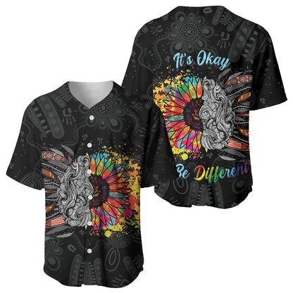 Australia Aboriginal Baseball Jersey Autism It's Okay To Be Different
