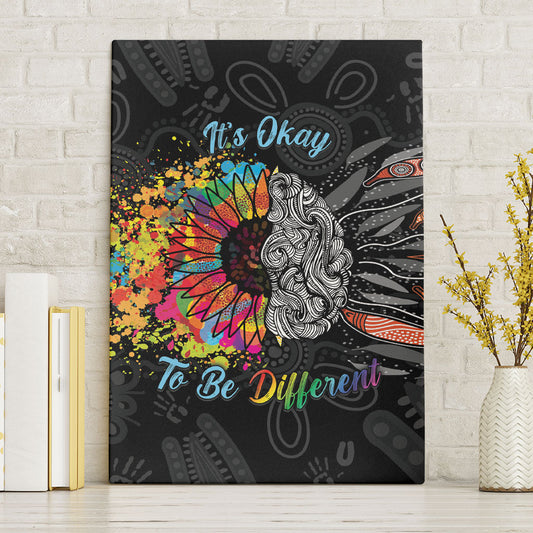 Australia Aboriginal Canvas Wall Art Autism It's Okay To Be Different