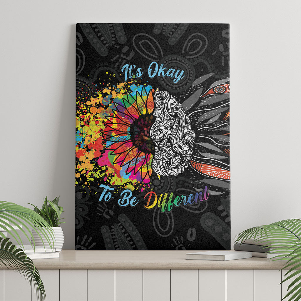 Australia Aboriginal Canvas Wall Art Autism It's Okay To Be Different
