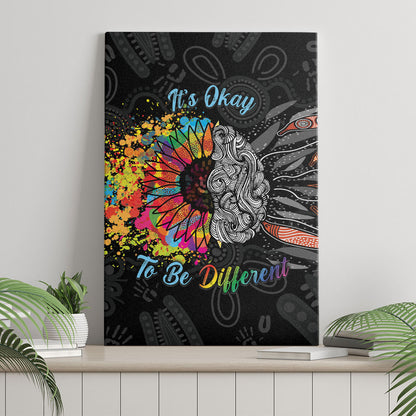 Australia Aboriginal Canvas Wall Art Autism It's Okay To Be Different