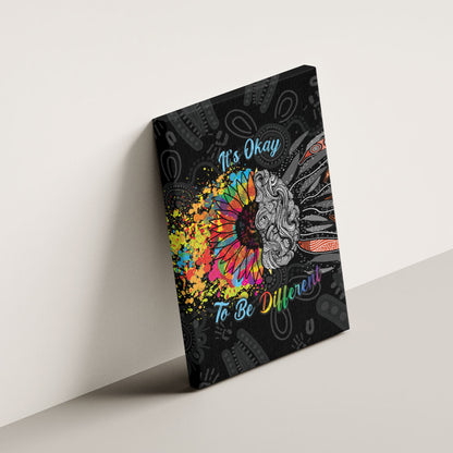 Australia Aboriginal Canvas Wall Art Autism It's Okay To Be Different