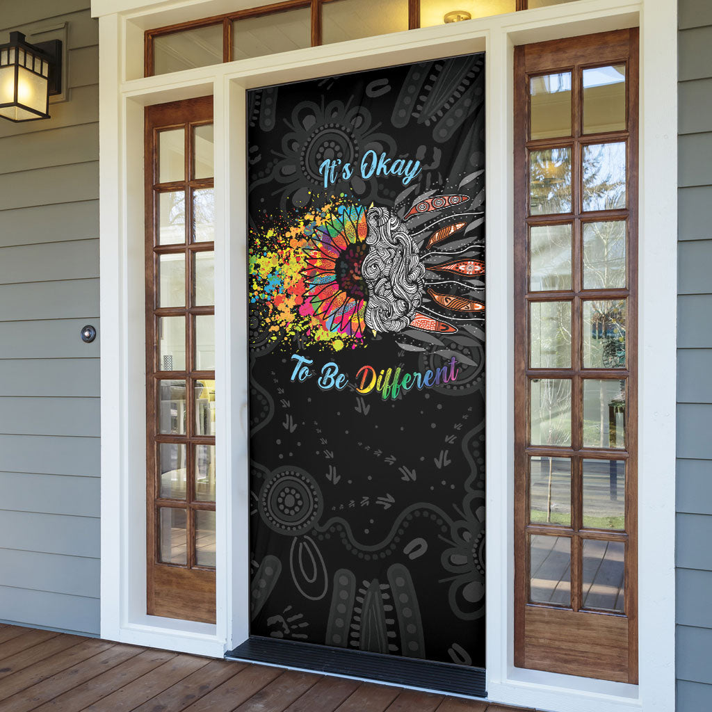Australia Aboriginal Door Cover Autism It's Okay To Be Different