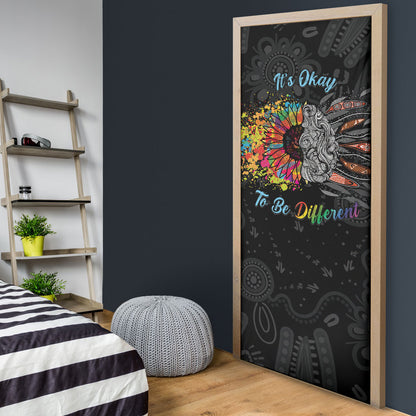 Australia Aboriginal Door Cover Autism It's Okay To Be Different