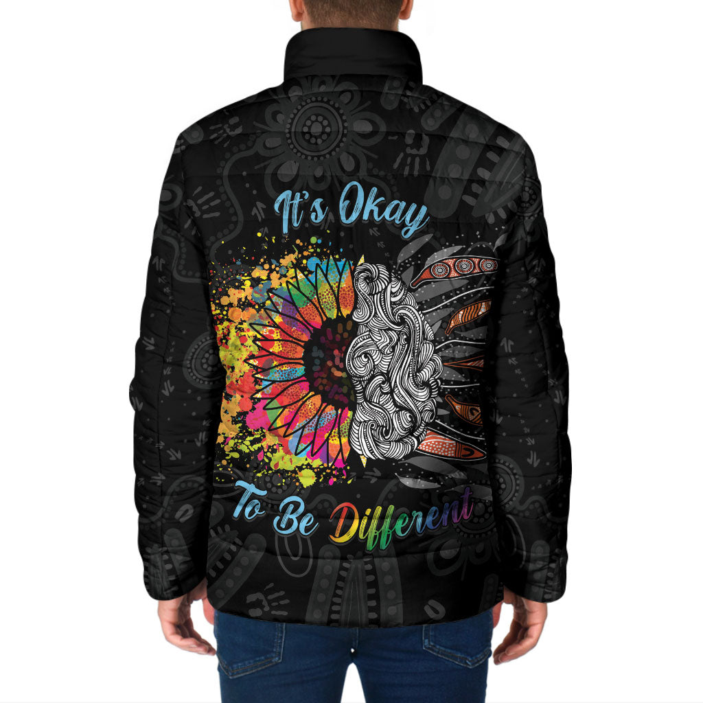 Australia Aboriginal Padded Jacket Autism It's Okay To Be Different