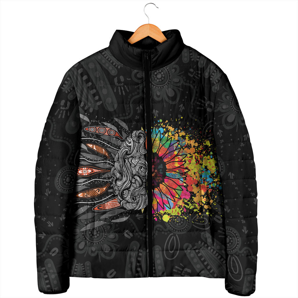 Australia Aboriginal Padded Jacket Autism It's Okay To Be Different