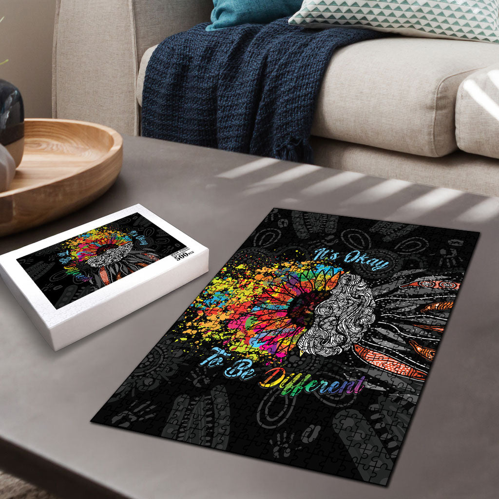 Australia Aboriginal Puzzle Autism It's Okay To Be Different