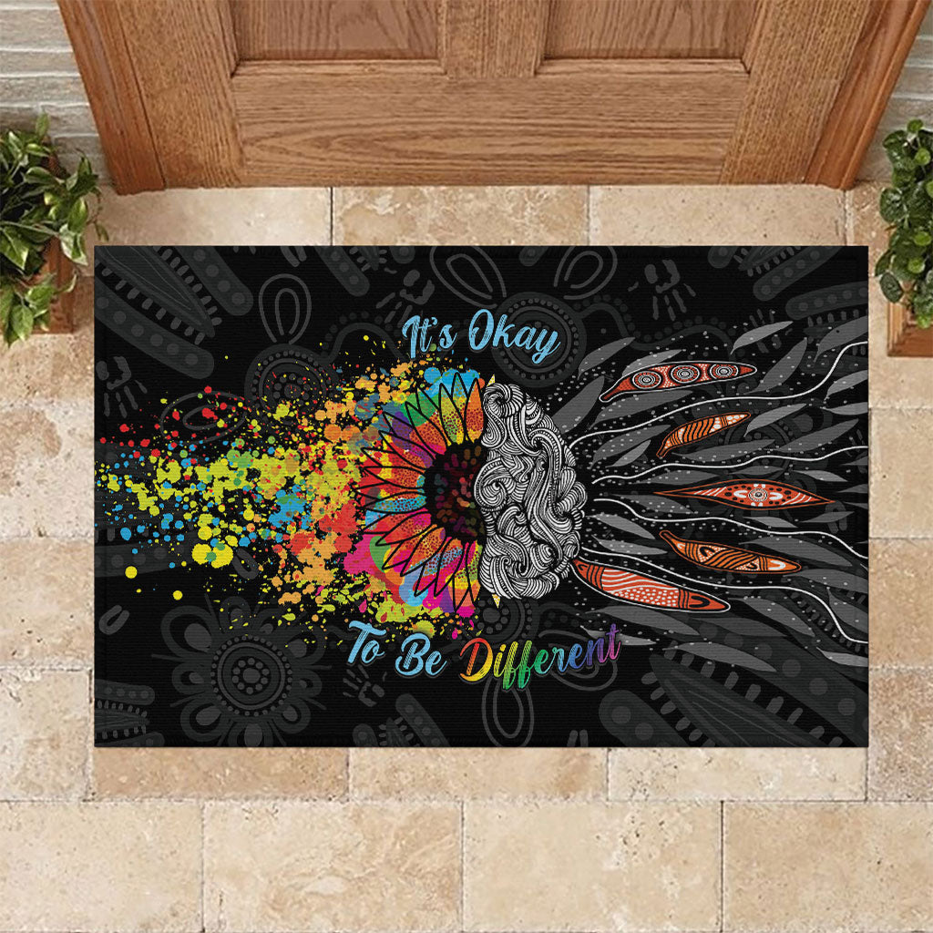 Australia Aboriginal Rubber Doormat Autism It's Okay To Be Different
