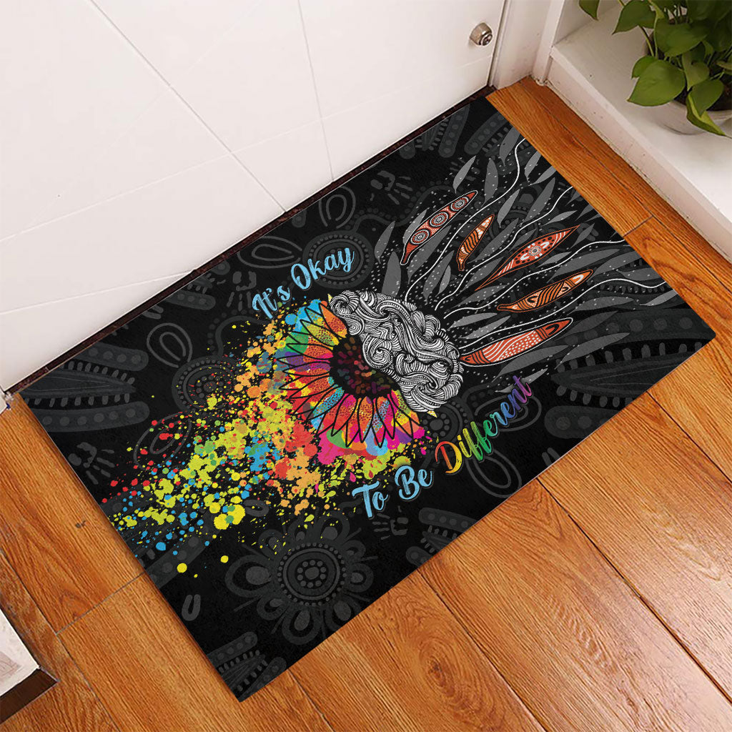 Australia Aboriginal Rubber Doormat Autism It's Okay To Be Different