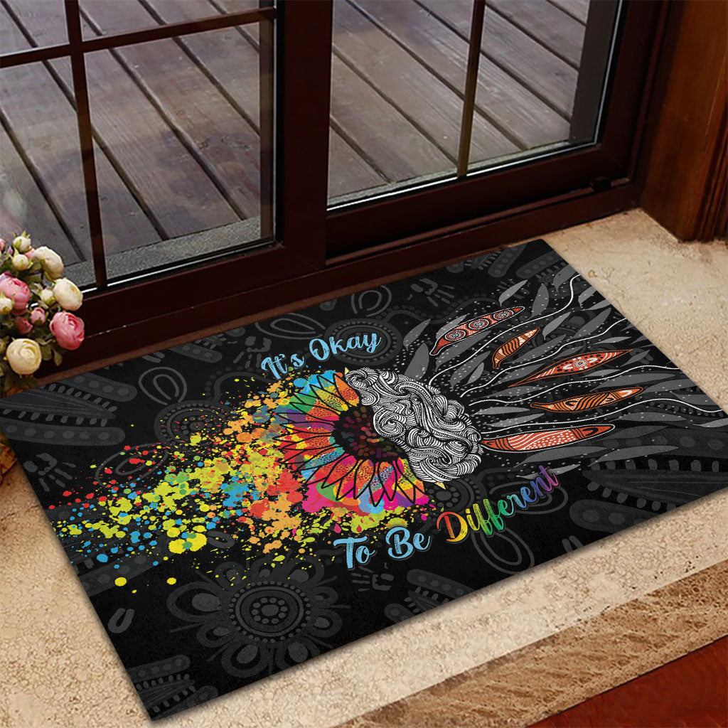 Australia Aboriginal Rubber Doormat Autism It's Okay To Be Different