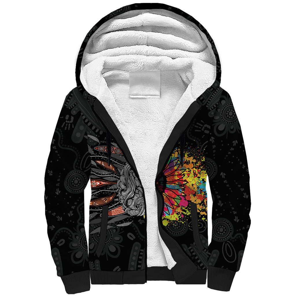Australia Aboriginal Sherpa Hoodie Autism It's Okay To Be Different