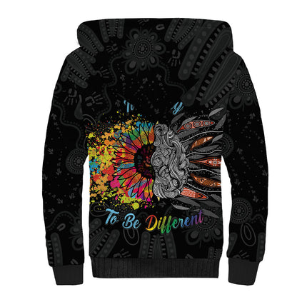 Australia Aboriginal Sherpa Hoodie Autism It's Okay To Be Different