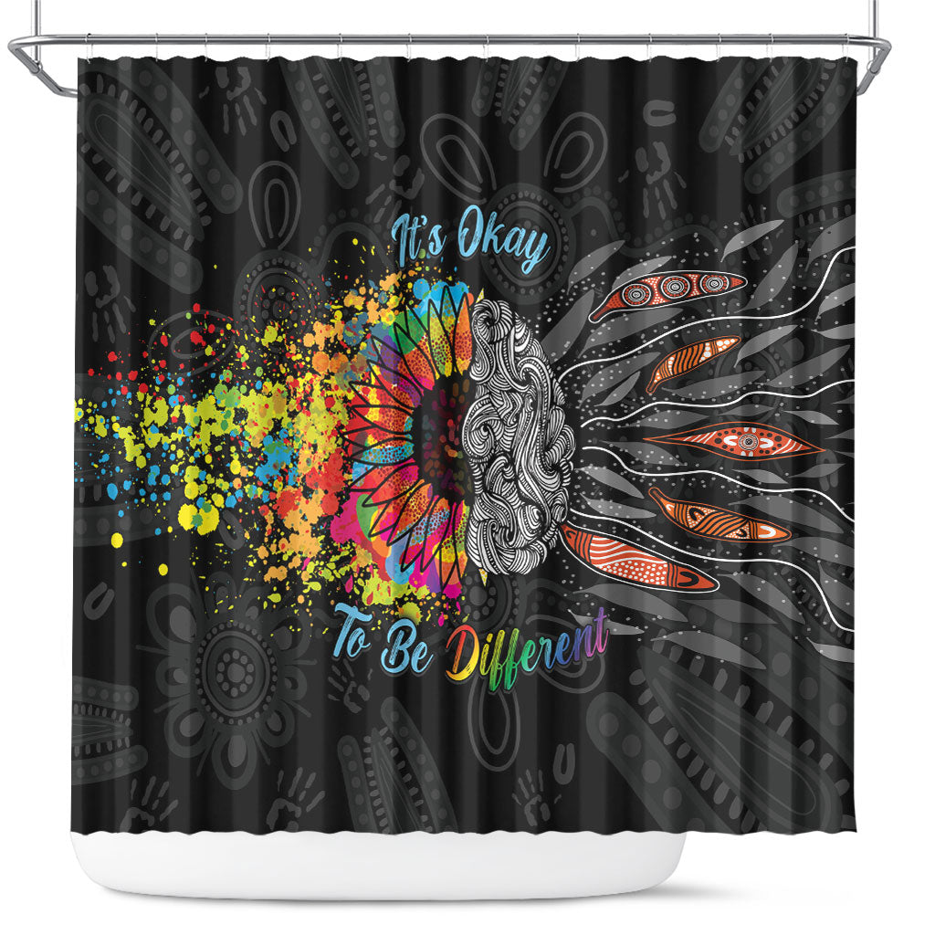 Australia Aboriginal Shower Curtain Autism It's Okay To Be Different