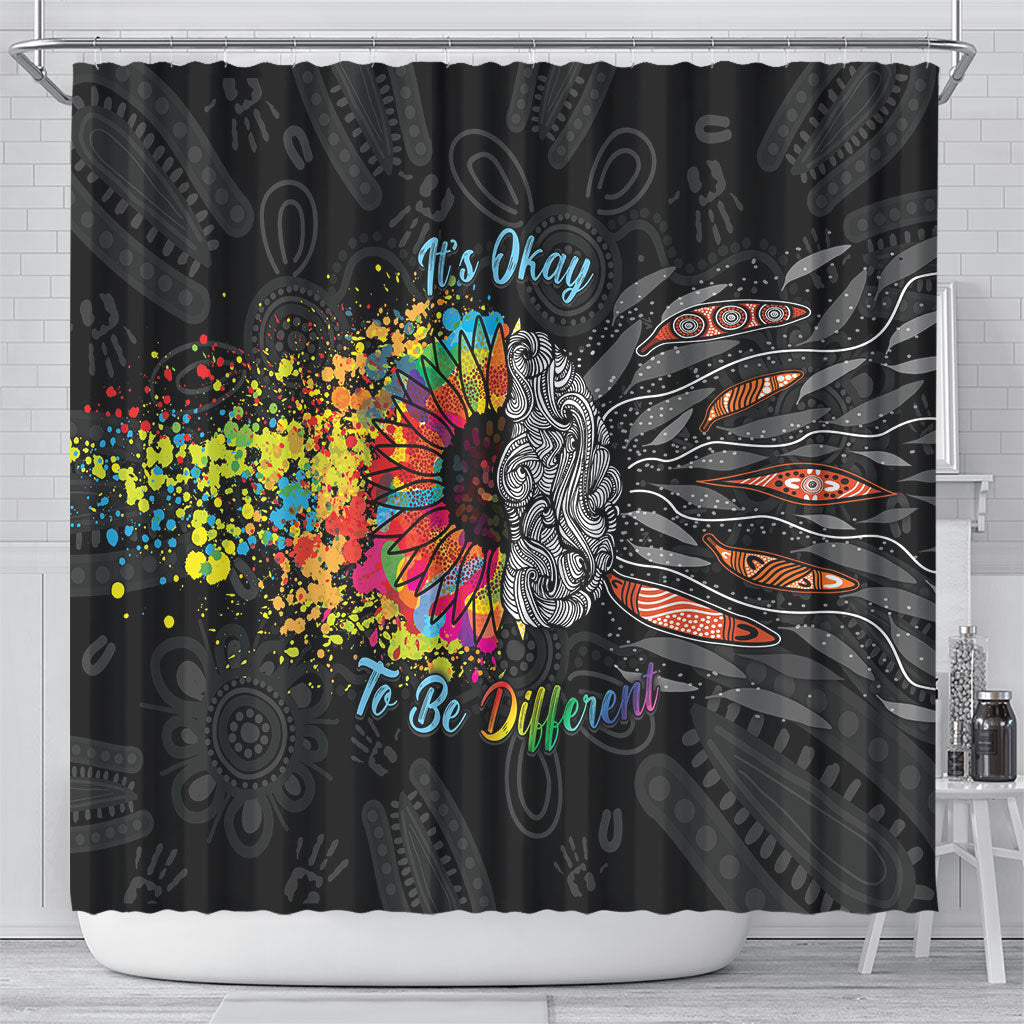 Australia Aboriginal Shower Curtain Autism It's Okay To Be Different