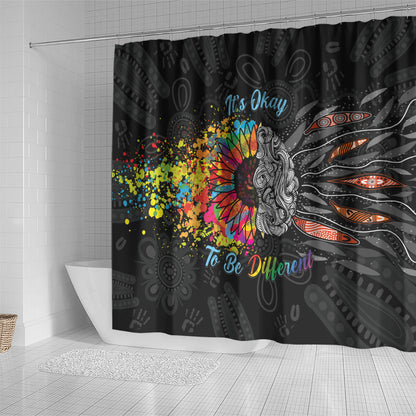 Australia Aboriginal Shower Curtain Autism It's Okay To Be Different