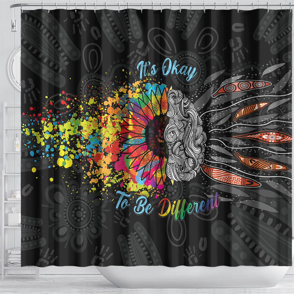 Australia Aboriginal Shower Curtain Autism It's Okay To Be Different
