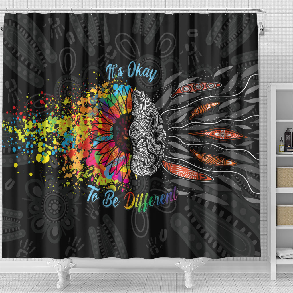 Australia Aboriginal Shower Curtain Autism It's Okay To Be Different