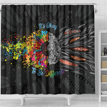 Australia Aboriginal Shower Curtain Autism It's Okay To Be Different