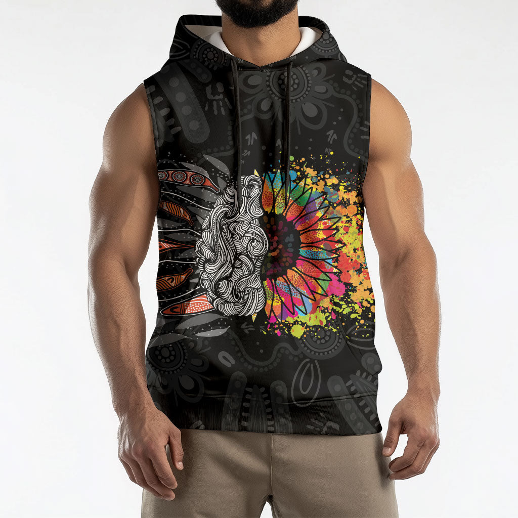 Australia Aboriginal Sleeveless Hoodie Autism It's Okay To Be Different