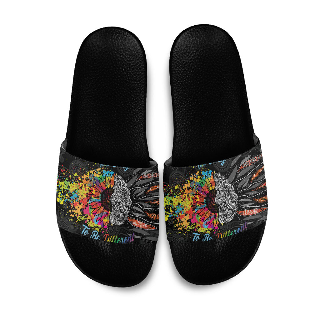 Australia Aboriginal Slide Sandals Autism It's Okay To Be Different