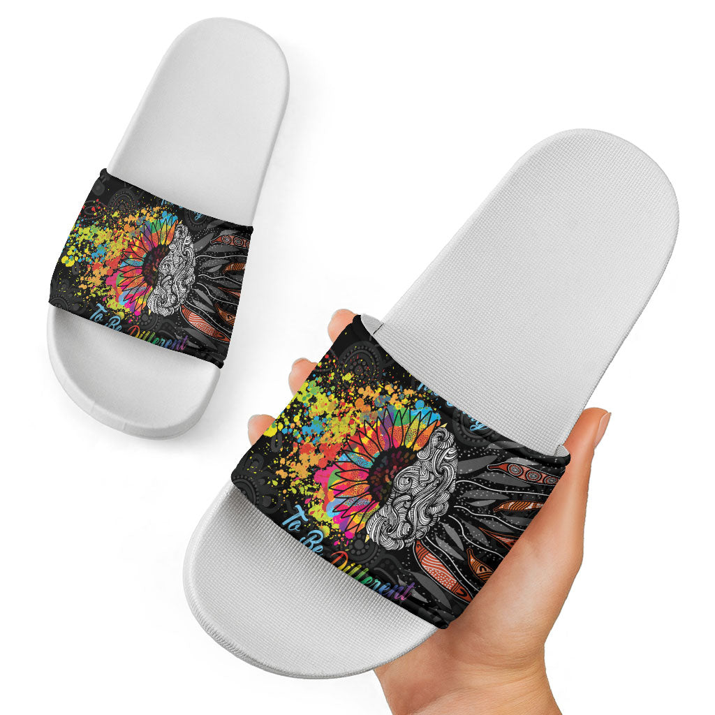 Australia Aboriginal Slide Sandals Autism It's Okay To Be Different