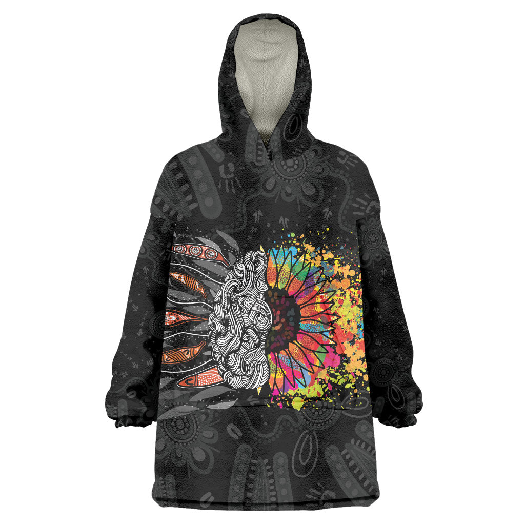 Australia Aboriginal Wearable Blanket Hoodie Autism It's Okay To Be Different