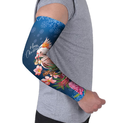 Australia Christmas Pink Cockatoo with Banksia Arm Sleeves Snowy Blue