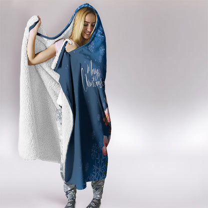 Australia Christmas Pink Cockatoo with Banksia Hooded Blanket Snowy Blue