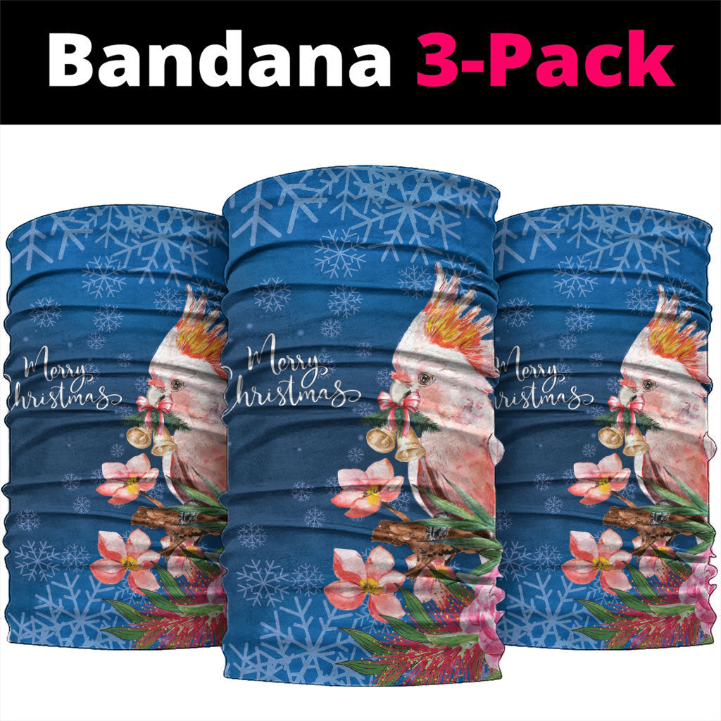 Australia Christmas Pink Cockatoo with Banksia Neck Gaiter Snowy Blue