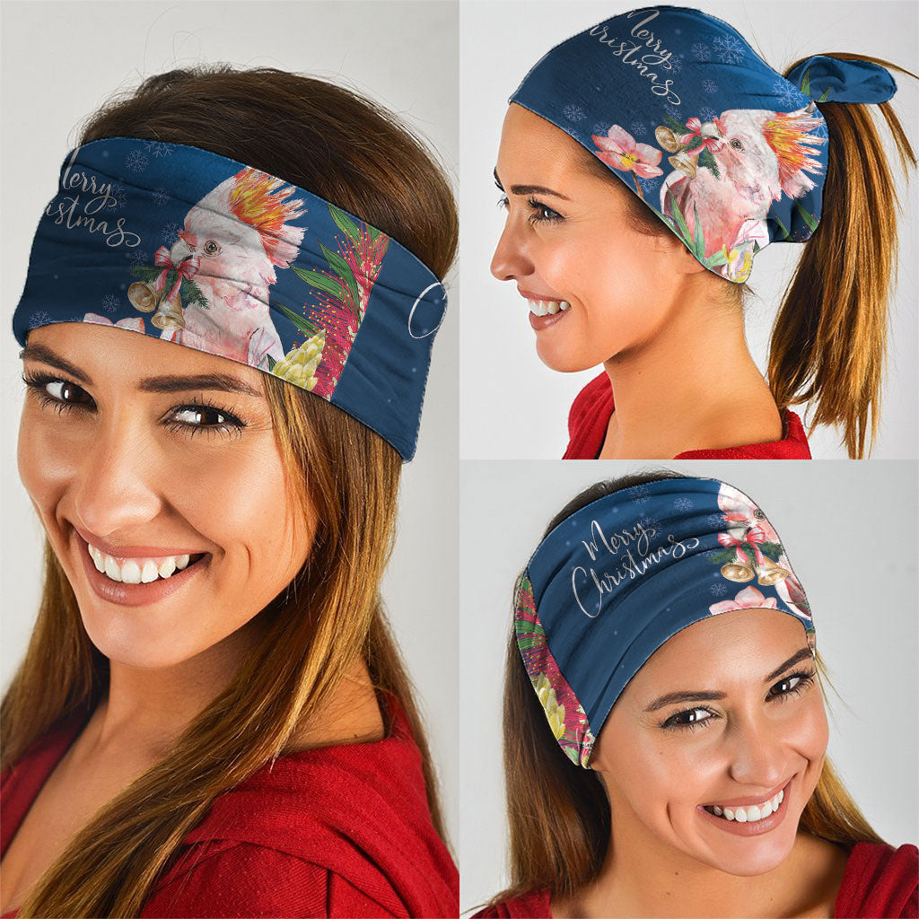 Australia Christmas Pink Cockatoo with Banksia Neck Gaiter Snowy Blue