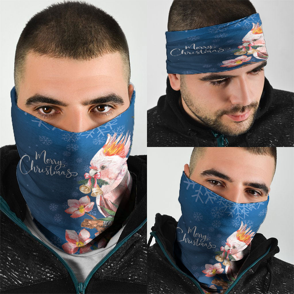 Australia Christmas Pink Cockatoo with Banksia Neck Gaiter Snowy Blue