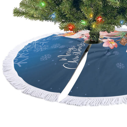 Australia Christmas Pink Cockatoo with Banksia Tree Skirt Snowy Blue