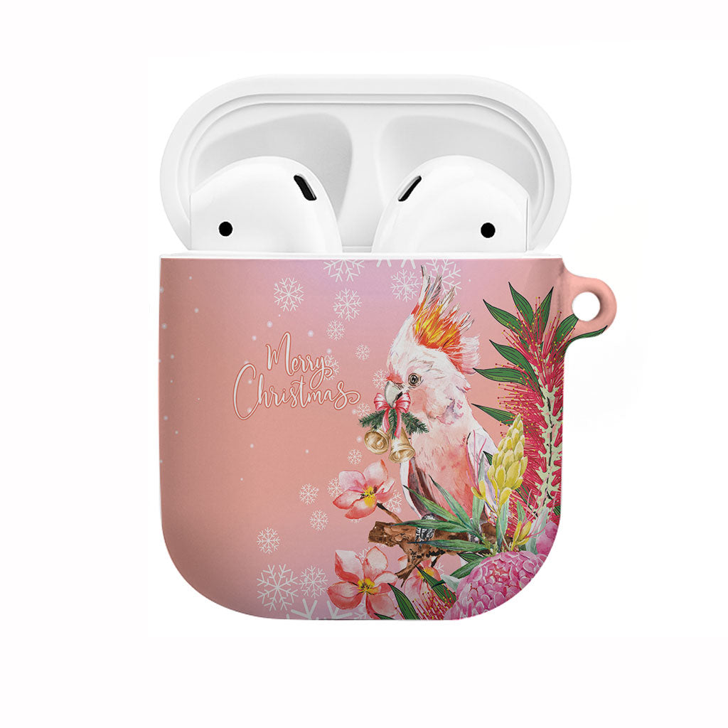 Australia Christmas Pink Cockatoo with Banksia AirPods Case Coral Pink