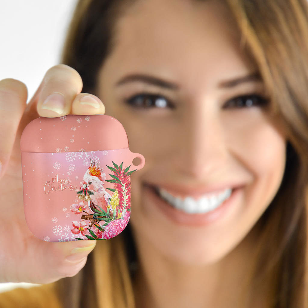 Australia Christmas Pink Cockatoo with Banksia AirPods Case Coral Pink