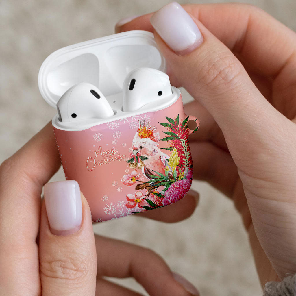 Australia Christmas Pink Cockatoo with Banksia AirPods Case Coral Pink