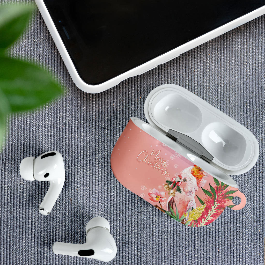 Australia Christmas Pink Cockatoo with Banksia AirPods Case Coral Pink