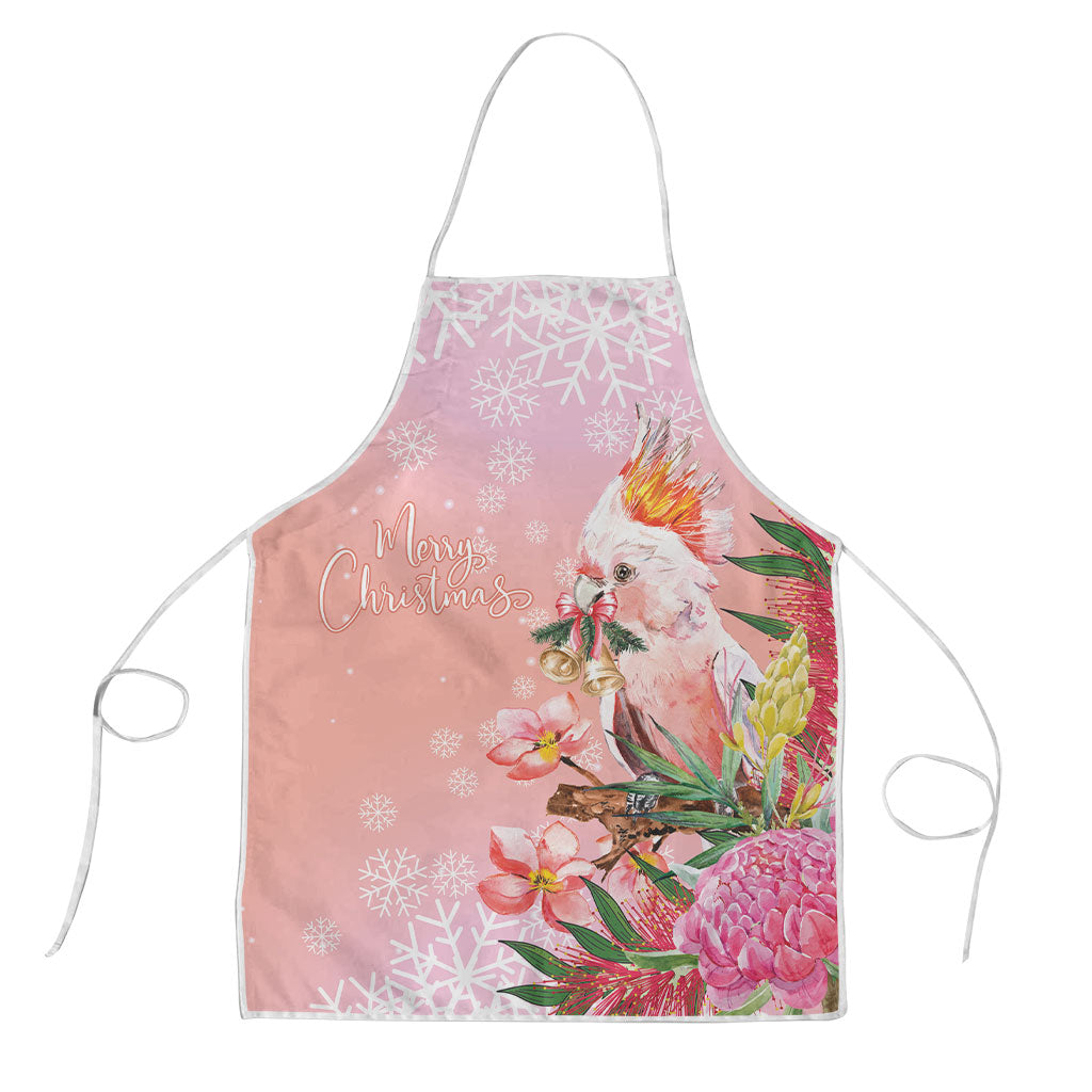 Australia Christmas Pink Cockatoo with Banksia Apron Coral Pink