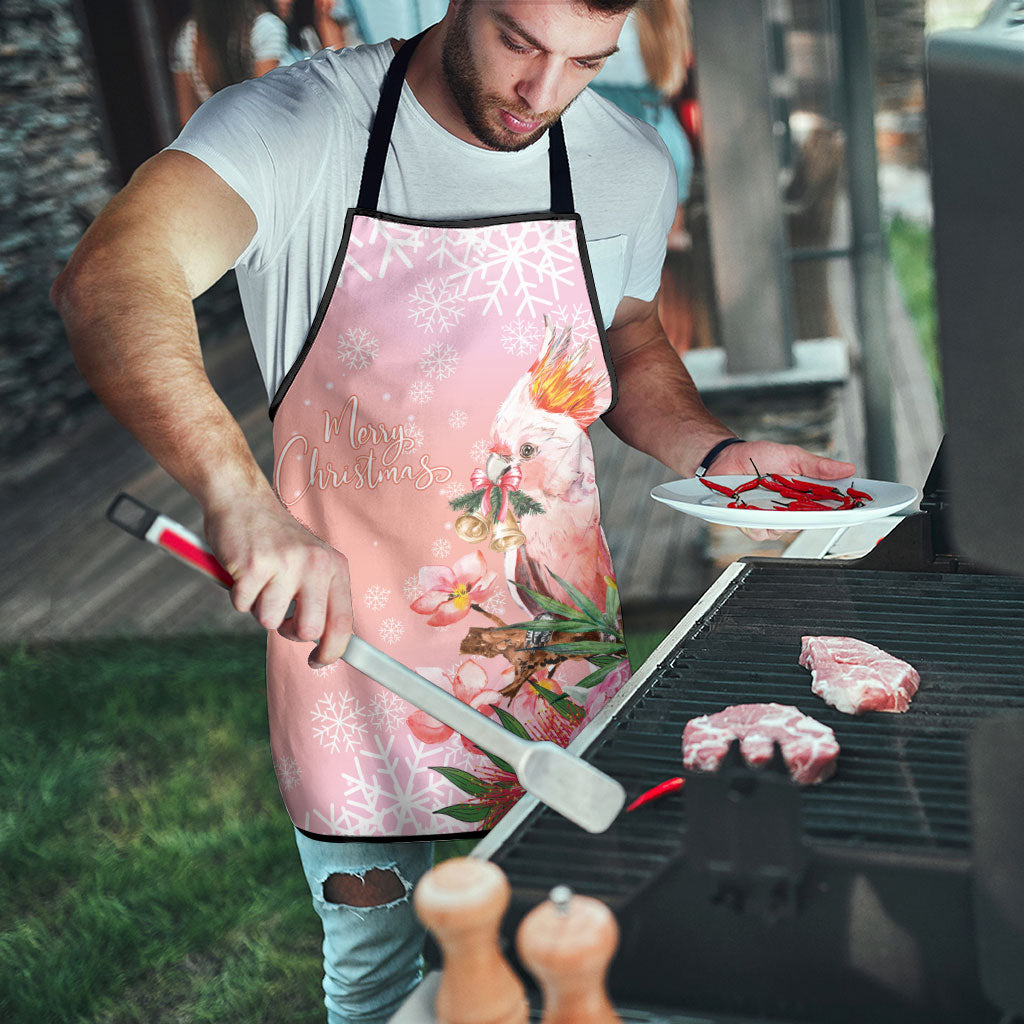 Australia Christmas Pink Cockatoo with Banksia Apron Coral Pink