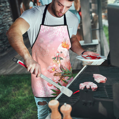 Australia Christmas Pink Cockatoo with Banksia Apron Coral Pink