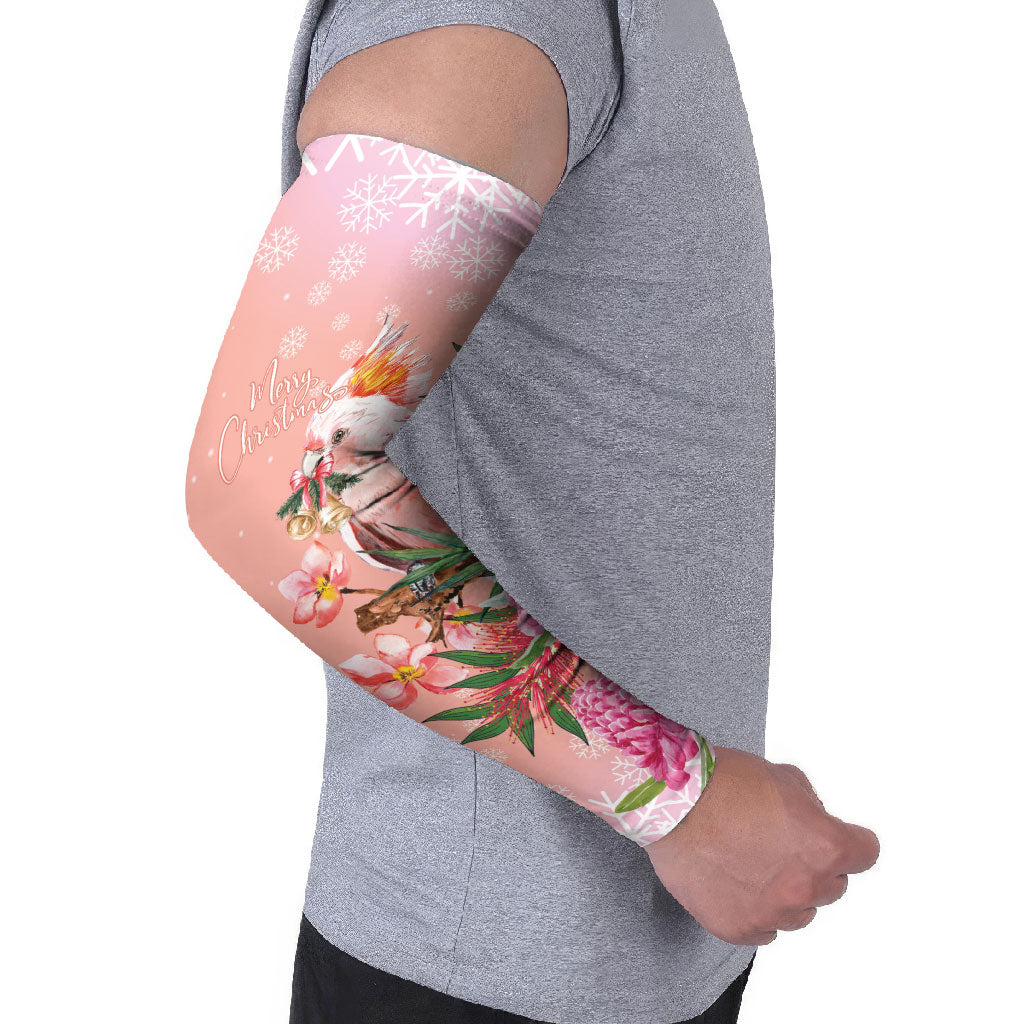 Australia Christmas Pink Cockatoo with Banksia Arm Sleeves Coral Pink