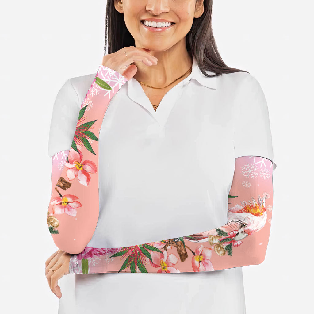 Australia Christmas Pink Cockatoo with Banksia Arm Sleeves Coral Pink