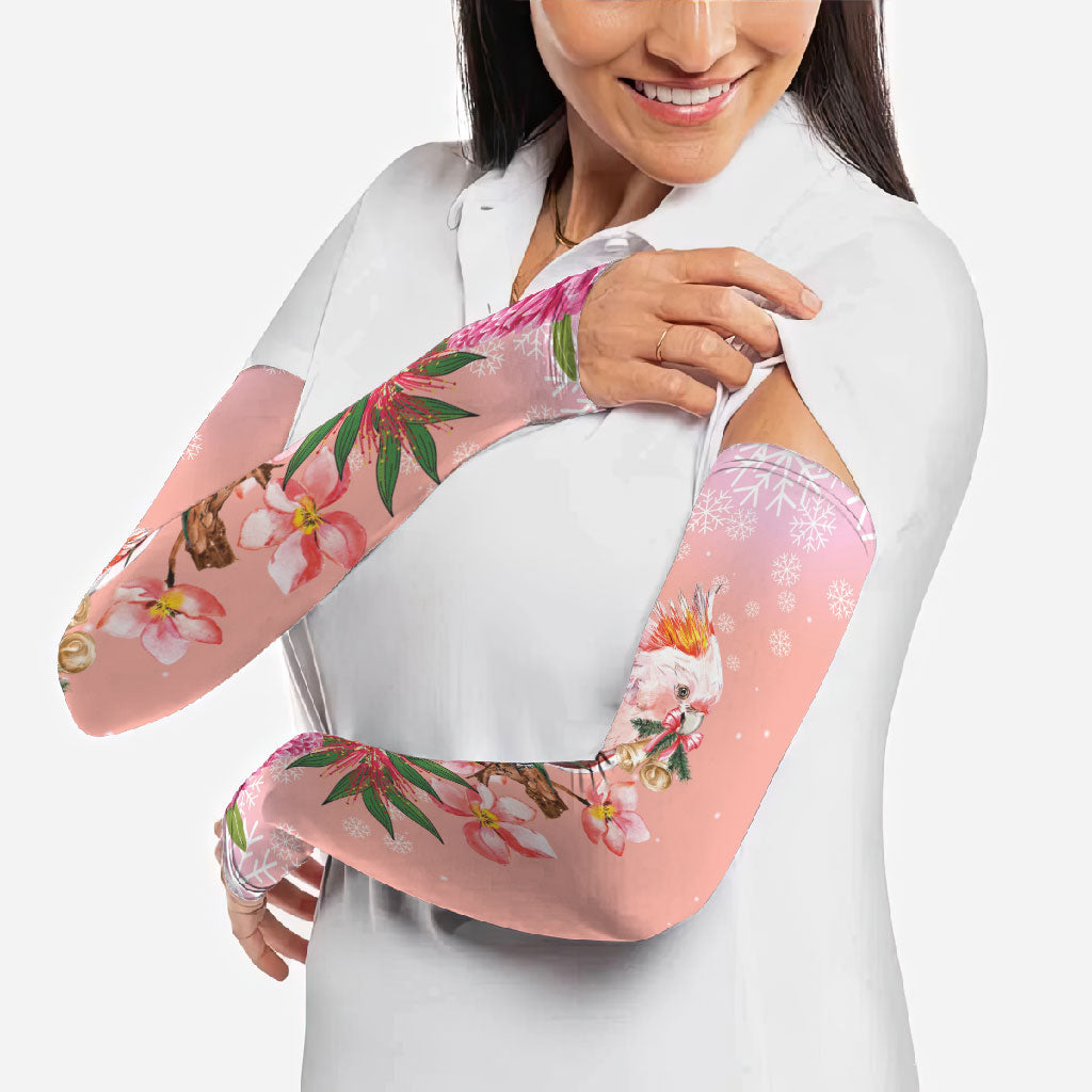 Australia Christmas Pink Cockatoo with Banksia Arm Sleeves Coral Pink