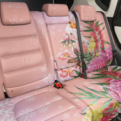 Australia Christmas Pink Cockatoo with Banksia Back Car Seat Cover Coral Pink