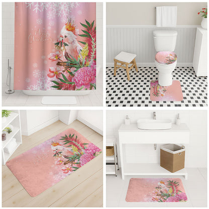 Australia Christmas Pink Cockatoo with Banksia Bathroom Set Coral Pink