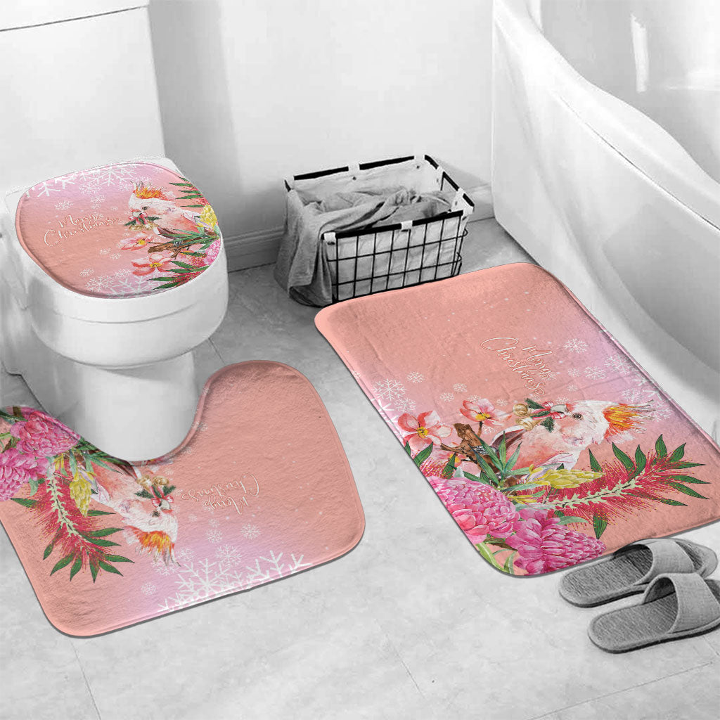 Australia Christmas Pink Cockatoo with Banksia Bathroom Set Coral Pink